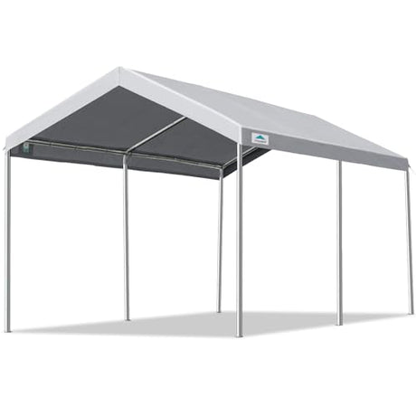 ADVANCE OUTDOOR 10x15 ft Heavy Duty Carport Potable Car Canopy Garage Party Tent Boat Shelter, Adjustable Height from 9.5 ft to 11 ft, Gray ADVANCE OUTDOOR