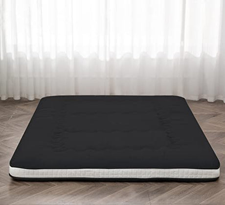 Dr.Futon Japanese Floor Futon Mattress Extra Thick Folding Roll Up Bed Topper Mat for Guest,Lounger and Tavel Dr.Futon