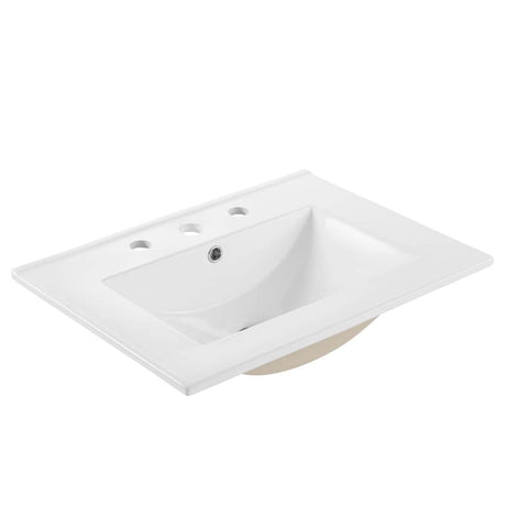 Modway EEI-3766-WHI Cayman 24" Bathroom Sink, White Modway