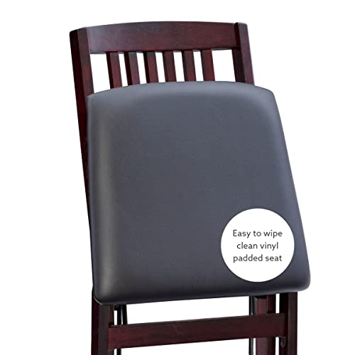 Linon Darwin Mission Back Folding Chair in a Set of Two, Espresso Linon