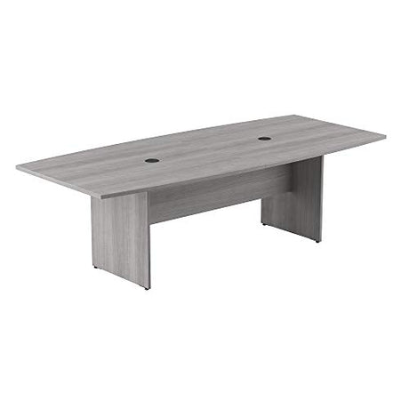 Bush Business Furniture Conference Table for 6-8 People with Wood Base | Boat Shaped 8 Foot Desk for Office Boardrooms and Training Rooms, 96W x 42D, Platinum Gray Bush Business Furniture
