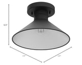 Westinghouse 6112900 Watts Creek 11 Inch Rustic/Arts & Crafts One-Light Outdoor Semi Flush Mount Ceiling Light, Dark Sky Friendly, Textured Black Finish Westinghouse