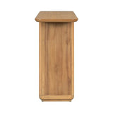 Merax Elegant Minimalist Console Table with Curved Corners, Natural Wood Veneer, U-Base Design Entryway Table for Displaying Treasures, Simple Assembly, Natural Merax