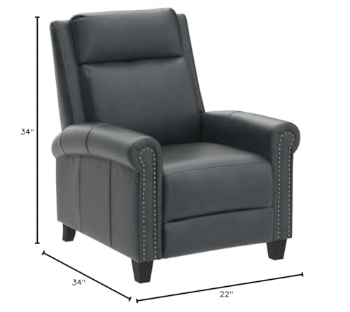 CANMOV Leather Recliner Chair, Classic and Traditional Push Back Recliner Chair with Comfortable Arms and Back for Living Room Bedroom Adjustable Single Sofa, Navy Blue