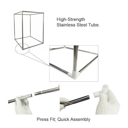 3D Printer Enclosure with Ventilation, Fire Resistant Fabric Dark Window Stainless Steel Frame, Compatible with Anycubic Photon Mono, Elegoo Saturn/Mars 3/4 & Creality Halot Series Resin 3D P - WoodArtSupply