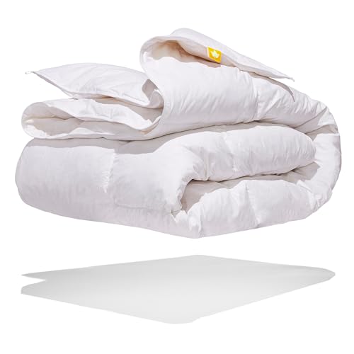 Canadian Down & Feather Co. - All Season Weight White Feather & Down Duvet Queen Size - 240 TC Shell 100% Cotton - Oeko TEX Certified Canadian Down & Feather Company