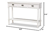 Baxton Studio Garvey French Provincial White Finished Wood 3-Drawer Entryway Console Table Baxton Studio