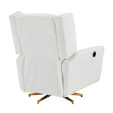 Christopher Knight Home Dolia Boucle Fabric Upholstered 360° Swivel Chair, Push-Back Power Recliner Chair, Iron Recliner Sofa with Rotation, Living Room Lounge Sofa, Adjustable Backrest, Beige+Gold Christopher Knight Home