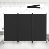 Kokorona 3 Panel Room Divider, 6FT Tall Folding Privacy Screen Wall Dividers, Portable Privacy Screen Freestanding Room Divider for Room Separation, Included - Cover Strips, Black, 102''W x 71''H Kokorona