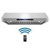 COSMO COS-QS90 Under Cabinet Range Hood with 500 CFM, Permanent Filters, LED Lights, Convertible from Ducted to Ductless (Kit Not Included), 36 in, Stainless Steel COSMO