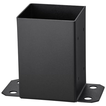 VEVOR 4x4 Post Base 10 Pcs, Inner Size 3.6"x3.6" Post Base Brackets, Heavy Duty Powder-Coated Post Anchor Matte Black Wood Post Brackets for Pavilion Deck Railing Support Deck Base Plate