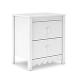 Signature Design by Ashley Hallityn Minimalist 2 Drawer Nightstand, Smooth-Gliding Drawers, Wood, 21.34" W x 15.94" D x 24.37" H, Matte White Finish Signature Design by Ashley
