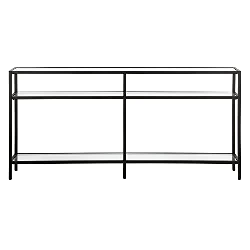 Henn&Hart 64" Wide Rectangular Console Table in Blackened Bronze, Entryway Table, Accent Table for Living Room, Hallway Henn&Hart