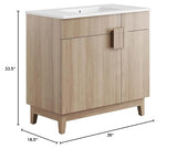 Modway Miles Vanity, White Oak Modway