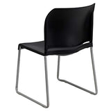 Flash Furniture Hercules Series Contoured Stacking Chairs for Waiting Rooms and Offices, Ergonomic Lobby Chairs with Curved Back, Set of 5, Black Flash Furniture