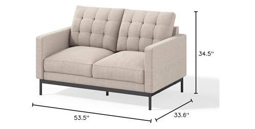 ZINUS Thompson Loveseat / Tufted Cushions / Green Tea Infused Foam Cushions / Tool-Free, Easy Assembly, Beige Zinus