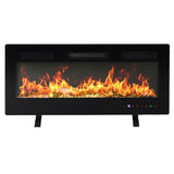 DUMOS 42" Freestanding Electric Fireplace, 1500W/750W Wall Mounted or Recessed Insert Fireplaces Heater with Remote Control,13 Adjustable Flame Color, 12H Timer, Touch Screen, Inky DUMOS