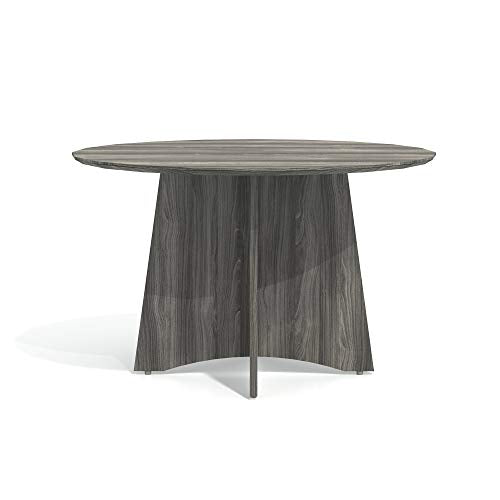 Mayline MNCR48LGS Medina Laminate Conference Table 48 Dia. x 29 1/2h Gray Steel Mayline
