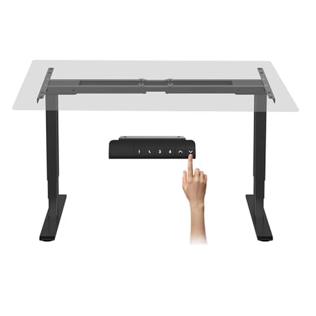 FLEXISPOT E6 Dual Motor Standing Desk Frame 3 Stages Electric Height Adjustable Stand Up Desk Frame Only ((Black) FLEXISPOT