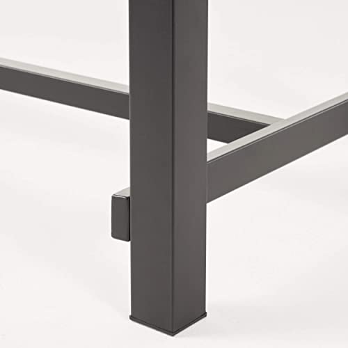 GDFStudio Outdoor Eight Seater Iron Dining Table, Light Gray and Black Finish GDFStudio