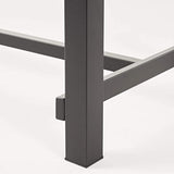 GDFStudio Outdoor Eight Seater Iron Dining Table, Light Gray and Black Finish GDFStudio