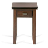 SIMPLIHOME Artisan SOLID WOOD 14 inch wide Rectangle Narrow End Side Table in Russet Brown with Storage, 1 Drawer, for the Living Room and Bedroom SIMPLIHOME
