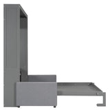 Ball & Cast Queen Size Murphy Bed Wall Bed with Sofa,can be Folded,Multifunctional Hideaway Cabinet Bed Frame,No Box Spring Needed,for Apartment,Bedroom,Guest Room,Gray Ball & Cast