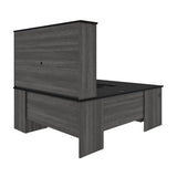 Atlin Designs Transitional Wood U Shaped Computer Desk in Black/Bark Gray Atlin Designs