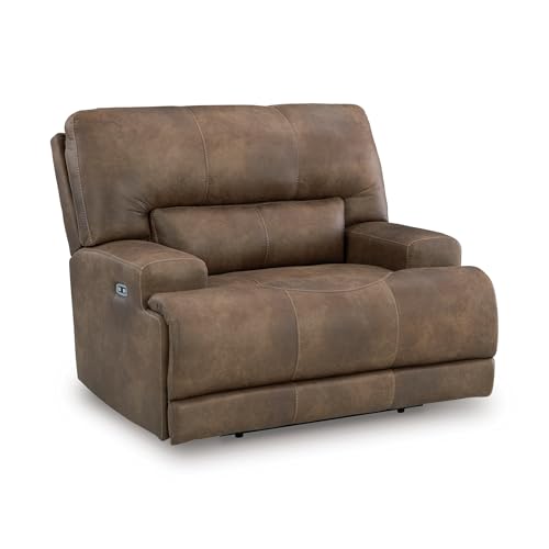 Signature Design by Ashley Bealeaf Contemporary Power Rocker Recliner with USB Ports, Dark Brown