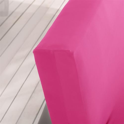 Homonic Solid Colour Armless Sofa Bed Cover Polyester Spandex Stretch Futon Slipcover 3 Seater Elastic Full Folding Couch Cover fits Folding Sofa Bed Without Armrests 80" x 50" in (Rose Red) Homonic