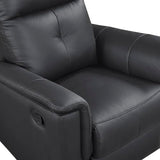 Lexicon Swivel Glider Recliner Chair, Comfy Nursery Glider, Top Grain Leather Match Recliner, Manual Reclining Chair for Living Room/Office/Apartment, Black Lexicon