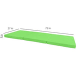 D&D Futon Furniture Trifold Foam Beds, Floor Tri-Fold Bed, Foldable Shikibuton Mattress Cushion Topper Mat for Space Saving Sleepover 3x27x75 in, Lime D&D Futon Furniture