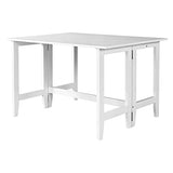 GDFStudio Marford 47" Extendable Dining Table, Modern Rectangular Kitchen Dinner Table for 4 with Drop Leaf, Wooden Dining Furniture for Kitchen Office Conference Room, Console Dining Table, White GDFStudio
