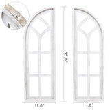 SwallowLiving 24" x 36" Farmhouse Rustic Farmhouse Cathedral Wood Architecture Window Frame Wall Decor Set of 2 SwallowLiving