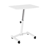 Seville Classics Airlift Mobile Height Adjustable Laptop Stand Computer Workstation for Sitting Classroom Home Office Medical Table w/Wheels, Flat Desk 24", White Seville Classics