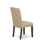 East West Furniture PFDR9-CAP-03 9 Piece Dining Set Includes a Square Dining Room Table with Butterfly Leaf and 8 Brown Linen Fabric Upholstered Parson Chairs, 54x54 Inch, Cappuccino East West Furniture