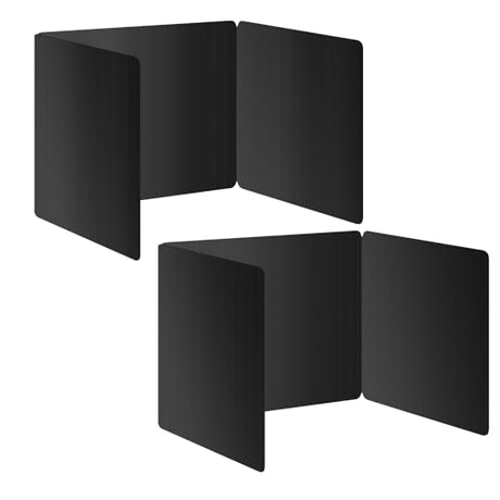 2 Pack Black Desk Dividers for Students, Privacy Shields Folder for Students, Durable & Waterproof Plastic Study Board, Classroom Teacher Supplies Test Divider, Includes Extra Labels Bcabo