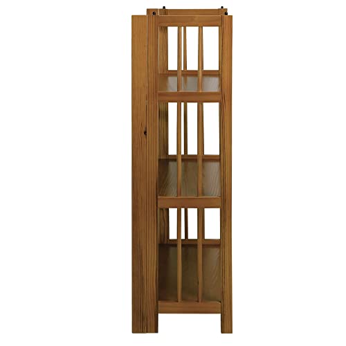 Casual Home 3-Shelf Stackable 27.5" Wide-Chestnut fold Bookcase - WoodArtSupply