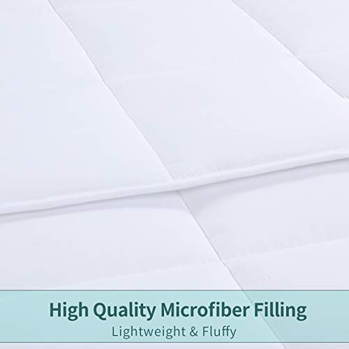 HOMBYS Oversized King Comforter 120x120, Lightweight Quilted Down Alternative Duvet Insert for All Season,White,8 Corner Tabs HOMBYS
