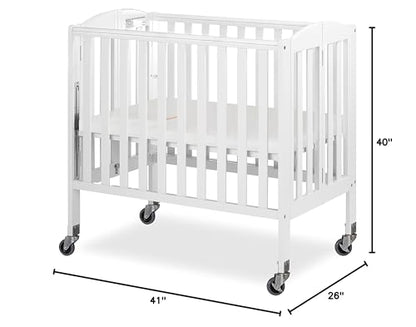 Dream On Me 3-in-1 Folding Portable Crib, White, Large