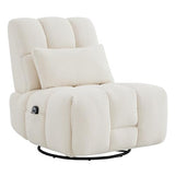Watson & Whitely Oversized Power Recliner Chair for Adults, Swivel Rocker Recliner Chair with Lumbar Support, Ultra-Comfy Glider Recliner for Living Room Theater Seating Single Sofa, Cream