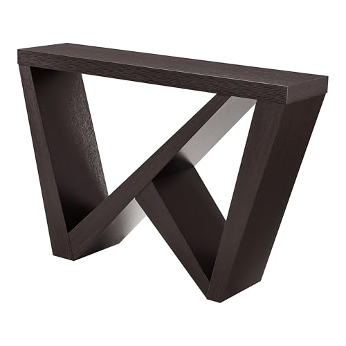 HOMES: Inside + Out Naomi Modern Decorative Accent Console with W-Shaped Legs, Narrow Desk, Wood Entryway Console Table for Living Room, Hallway, Entrance, Small Spaces, Cappuccino HOMES: INSIDE + OUT