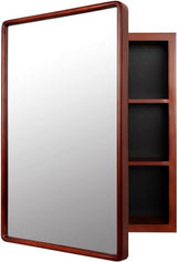 LuxyDecor Medicine Cabinets Mirror Modern Wall Mounted Mirror Cabinet Solid Wood with Storage 24" x 16" (Brown) LuxyDecor