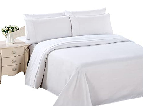 Marina Decoration Ultra Soft Silky Zipper Solid Rayon Derived from Bamboo All Season 2 Pieces Duvet Cover Set with 1 Pillowcases, White Color Twin/Single Size Marina Decoration