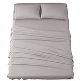 SONORO KATE Bed Sheet Set Super Soft Microfiber 1800 Thread Count Luxury Egyptian Sheets 18-Inch Deep Pocket Wrinkle and Hypoallergenic-4 Piece(King Grey) SONORO KATE