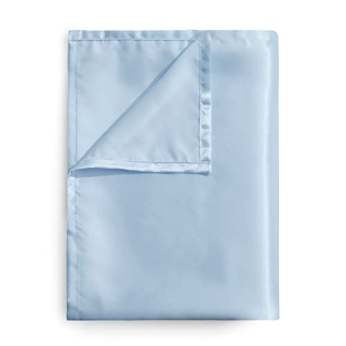 Counfeisly Satin Twin Flat Sheet, Luxury and Silky Soft Bed Top Sheet Only, Baby Blue Counfeisly