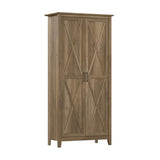 Bush Furniture Key West Tall Storage Cabinet with Doors and Shelves in Reclaimed Pine, 2 Door Organizer for Home Office, Living Room, Entryway Bush Business Furniture