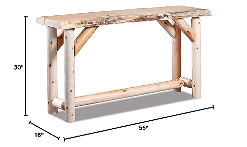 Southern Rustic Logwerks Live Edge Log Sofa Table (Natural) — Rustic Live Edge Log Furniture Southern Rustic Logwerks