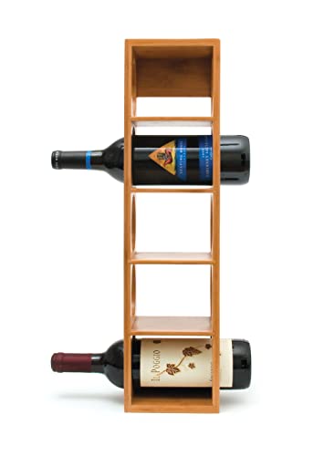 Lipper International 8305 Bamboo Wood Stackable 5-Bottle Wine Rack, 20-3/4" x 5-3/8" x 4-3/4" Lipper International