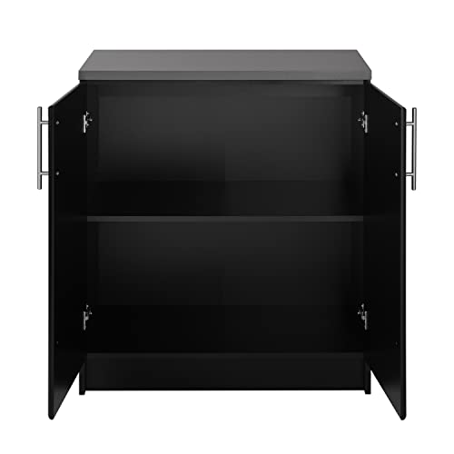 Prepac Elite 32" Storage Cabinet, Black Storage Cabinet, Base Cabinet, Bathroom Cabinet with 1 Adjustable Shelf 18" D x 32" W x 36" H, BEB-3216